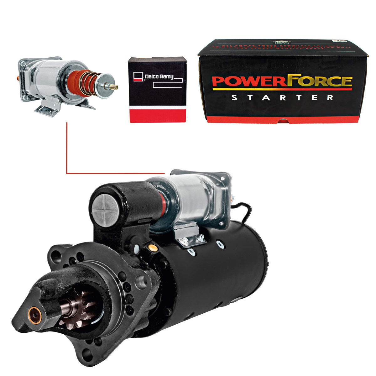Marcha 40MT Para Freightliner, Kenworth, Internation 12v 11d (Solenoide Delco Remy)